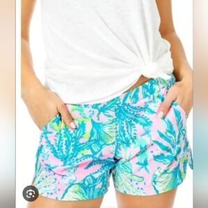 Lilly Pulitzer 5" Callahan Knit Short Multi Via del Mar 3 Pockets Size M NWOT